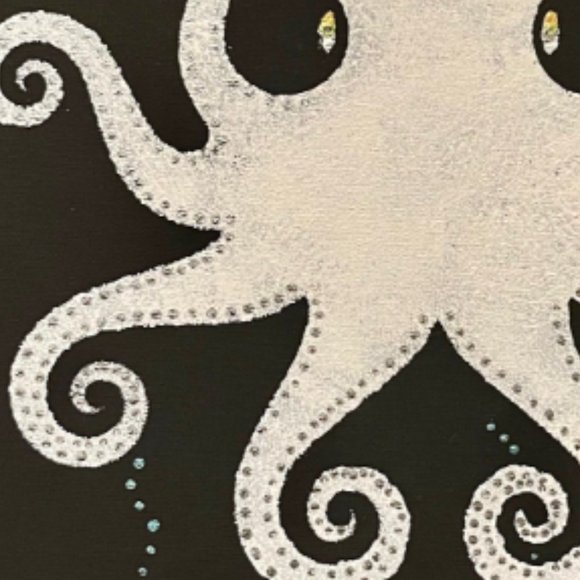 UV BLACKLIGHT OCTOPUS PAINTING Black Canvas Aquarium Saltwater Reef Ocean Life - Picture 2 of 3